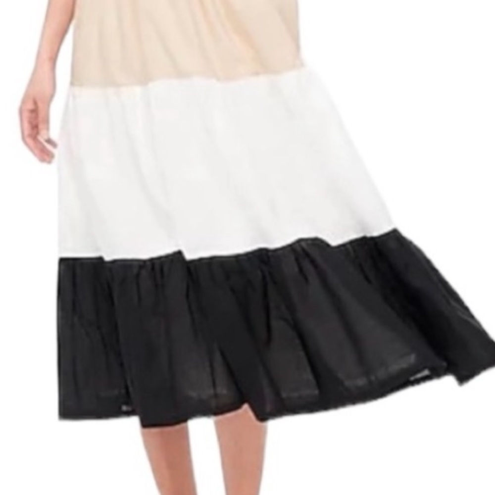 J. Crew Maxi Dress Black, White, and Tan - Picture 5 of 10